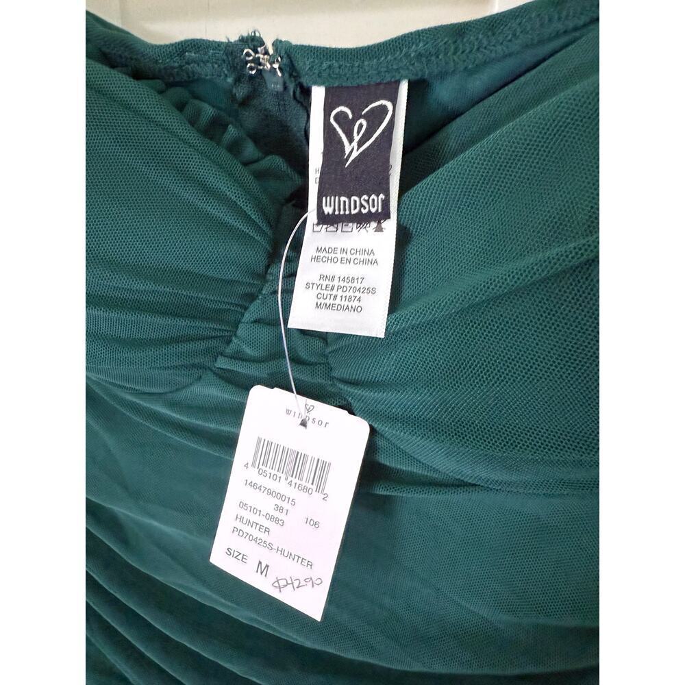Windsor Emerald Green Scrunch Bodycon Dress - Size Medium - Picture 3 of 7